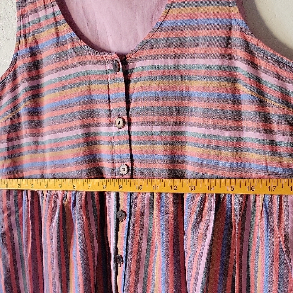 Madewell Striped Sleeveless Button-Down Sz L Dress - Picture 7 of 11